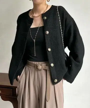 멜란지 니트 자켓 DouDou