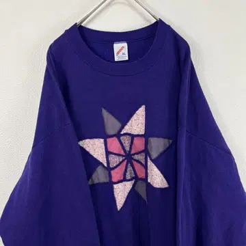 USA제 90s jerzees 맨투맨 보라색 반다나