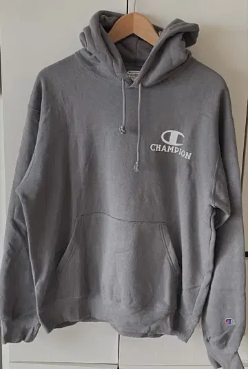Champion 차콜 그레이 후드티 L 사이즈 속기모