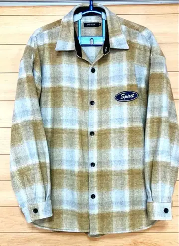 Spirit 플란넬 긴팔 셔츠 베이지 체크