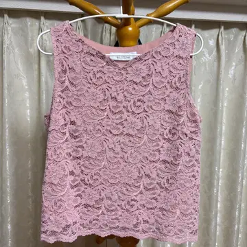 LOULOU WILLOUGHBY 핑크 레이스 슬리브리스