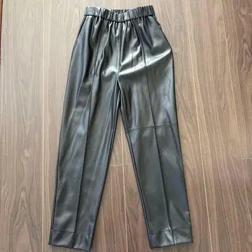 시루무린 블랙 합성 피혁 이지 팬츠 미사용 새상품