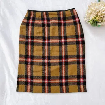 알아바일 울 스커트 타이트 체크 무늬 S 일본제