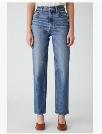 새상품 MOUSSY 데님 PLAIN JEANS STRAIGHT 24 블루