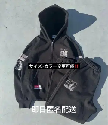 9090 체크 집 후디 스웨트 팬츠 셋업