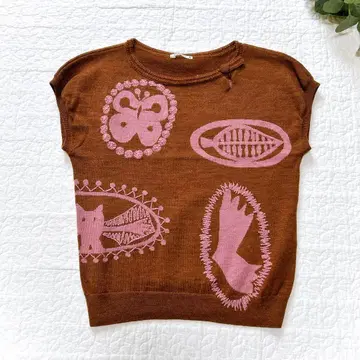 레어 미나 페르호넨 니트 jungle relief 자수 자카드