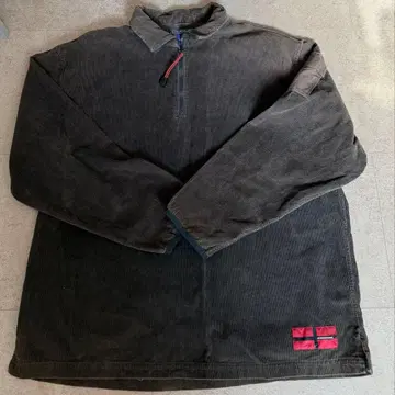 STRUCTURE 브라운 카키 하프 지퍼 코듀로이 풀오버