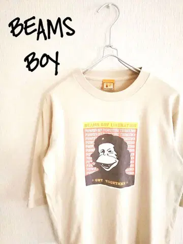 D221876 BEAMS BOY 프린트 7부 소매 티셔츠