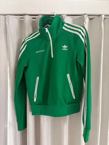 ADIDAS sporty&rich 하프 지퍼 저지 XS 그린