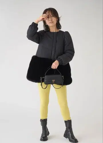 CELFORD 에코 퍼 콤비 블루종 38 사이즈