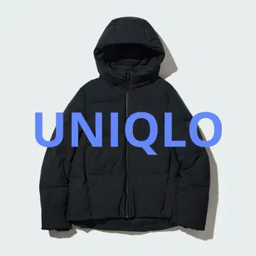 UNIQLO 심리스 다운 후드티 M 블랙