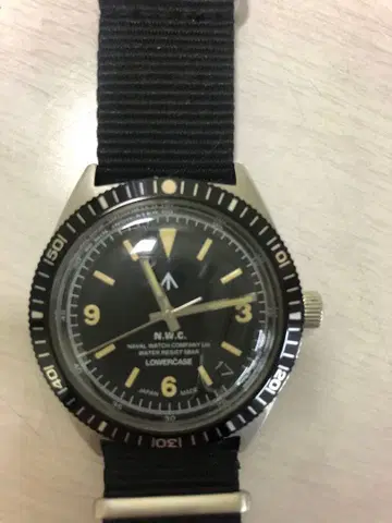 naval watch N.W.C. 블랙 쿼츠 손목시계