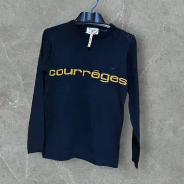 쿠레쥬 네이비 로고 니트 긴팔