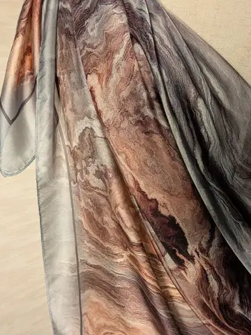 대리석 무늬 실크 스톨