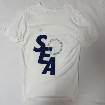 WIND AND SEA 백 프린트 T셔츠 화이트 블루 S