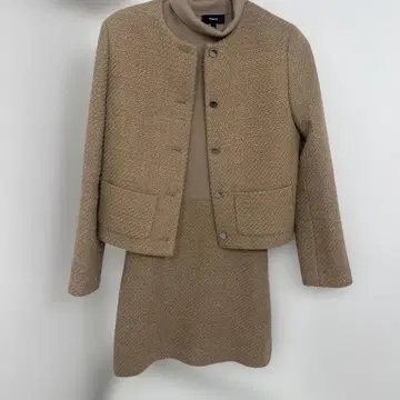 [ 새상품급 ] Theory 베이지 트위드 원피스 & 자켓