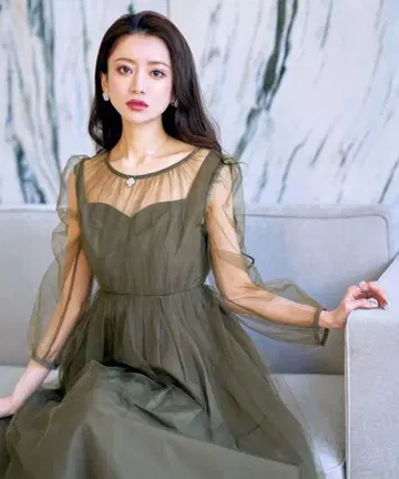 시어 슬리브 플레어 원피스 에밀리아 위즈