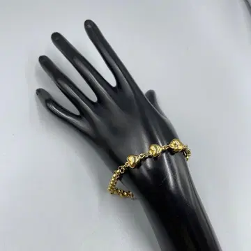 28 미사용 골드 체인 팔찌 실버 악센트