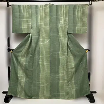 No.2874 미사용 시리즈 순수 실크 기하학 요로케지마 코몬 새상품급