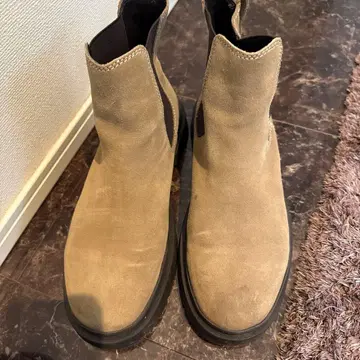 베이지 스웨이드 사이드 고어 부츠