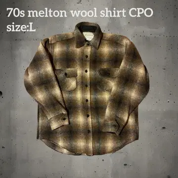 MELTON USA제 70s 옴브레 체크 CPO 셔츠 자켓