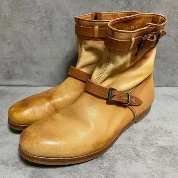 [무카바] (23) 엔지니어 부츠 숏부츠 벨트 가죽 브라운