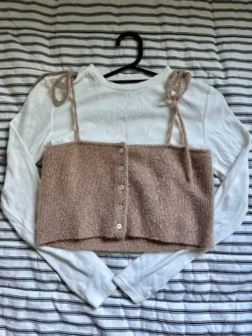 니트 뷔스티에 롱t 세트