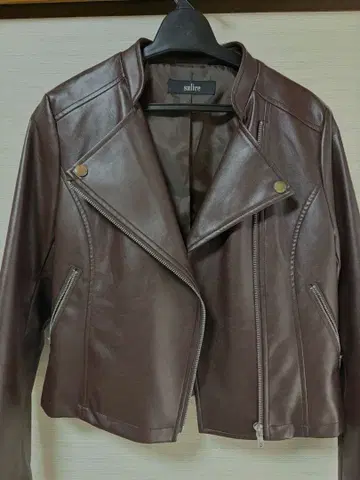 salire 라이더 자켓 브라운