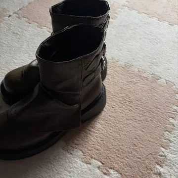 브라운 사이드 고어 부츠 가죽