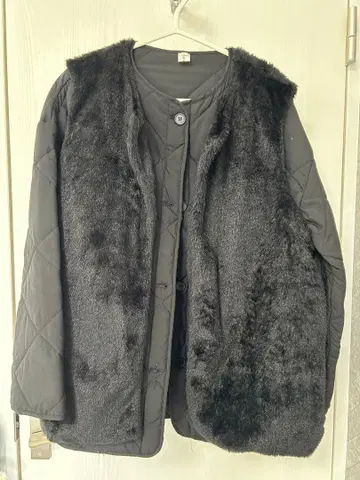 블랙 퀼팅 자켓 퍼 베스트 포함