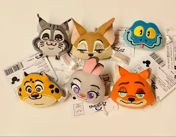 주토피아2 MASHIMASHI 봉제 인형 페이스 반지 6종 GiGO