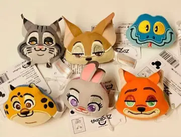 주토피아2 MASHIMASHI 봉제 인형 페이스 반지 6종 GiGO