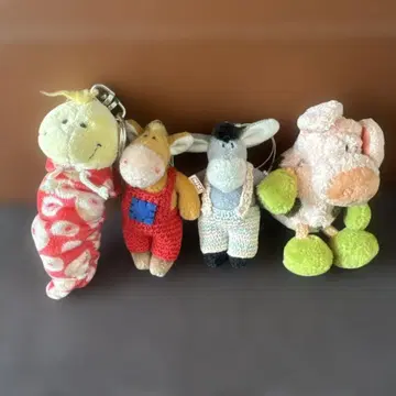 동물 캐릭터 봉제 인형 키링 세트