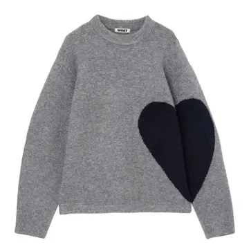 [ 미사용 새상품 ] NKNIT 하트 패턴 니트 그레이 프리 사이즈