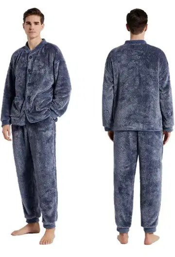 파자마 겨울 복슬복슬 룸웨어 긴팔 상하의 세트 속기모 따뜻한 두꺼운 원단