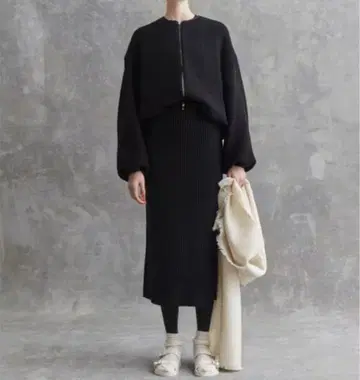 2024aw Drawer 드로어 울 캐시미어 리브 니트 스커트