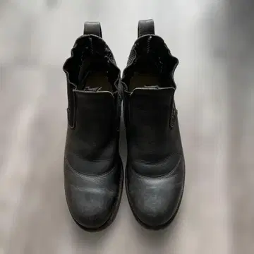 블랙 가죽 사이드 고어 부츠