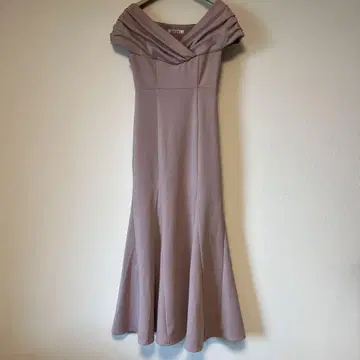 SNIDEL 핑크 계열 연보라 오프숄더 결혼식 경사 드레스