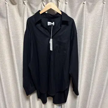 새상품 택 포함 WEWILL 블랙 긴팔 울 셔츠