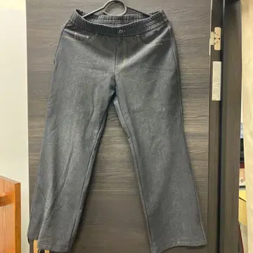 intellefection 다크 그레이 와이드 레그 데님