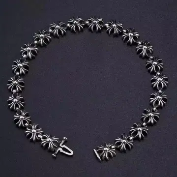 실버 크로스 링크 팔찌