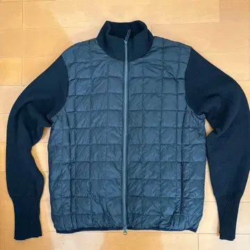 TAION 타이온 W 지퍼 니트 소매 다운 자켓 블랙 L 사이즈