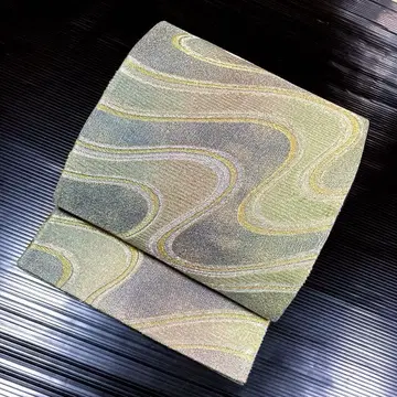 순수 실크 류스이몬 후쿠로 오비 [금실 은실]