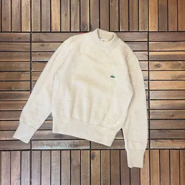 90s LACOSTE 라코스테 모헤어 혼방 니트 풀오버 문자 악어 자수