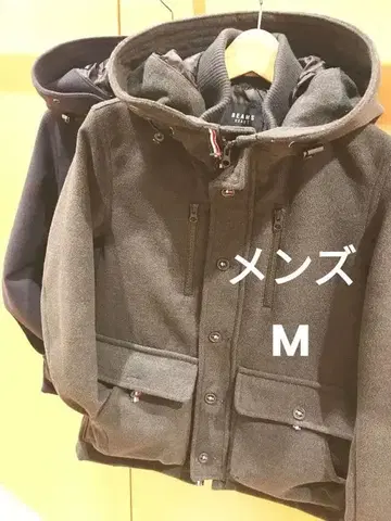 BEAMS 멜톤 사용 후드 부착 마운틴 파카 숏코트