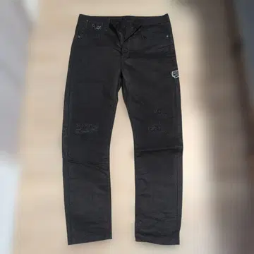 G-STAR 블랙 스트레이트 데님 데미지 가공 W34