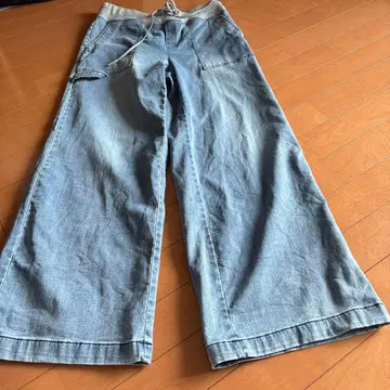 세븐 페어리 블루 플론스 이스코 데님 와이드 팬츠