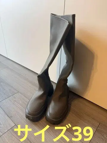 ZARA 합성 피혁 롱 부츠 레인 부츠