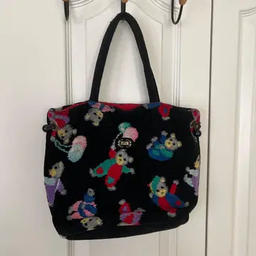 FEILER 곰 무늬 토트백 블랙