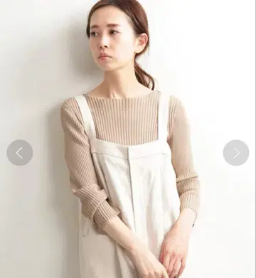 IENA R/N 리브 보트넥 풀오버 베이지